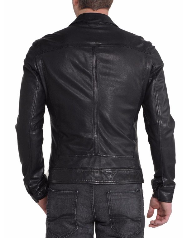  HugMe.fashion Men Slim Biker Motorcycle Jacket Soft Leather Jacket JK10